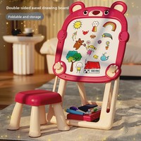 Tableau de dessin pliable en plastique magnétique double face noir et blanc pour enfants, pour stimuler l'intérêt pour la peinture