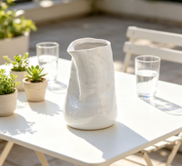 Vase Minimaliste en Céramique et Porcelaine Blanc Pur Glaçuré Moderne pour Décoration de Table, Salon, Anniversaire