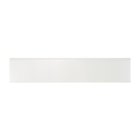 Rodapié de Cerámica Blanco Satinado 12x60 cm, 8 mm de Grosor, Bordes Irregulares para Decoración de Paredes