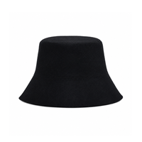 Chapeau Cloche en Feutre Noir Uni, Doux, Structuré, Respirant, Chaud et Pliable pour l'Automne, l'Hiver, les Voyages et les Activités de Plein Air