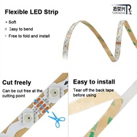 Tira de LED RGB direccionable SK6812 en forma de S, 5V, 60 LED, flexible, programable, digital, para letras de canal.