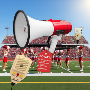 Megafono PA da 60W con sirena e amplificatore vocale per eventi di cheerleading e uso esterno - Product Image 2