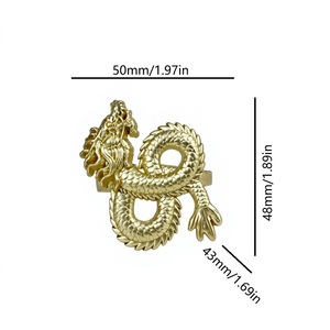 Anneaux <span class=keywords><strong>serviette</strong></span> en métal dragon, déco <span class=keywords><strong>de</strong></span> <span class=keywords><strong>table</strong></span>, rond <span class=keywords><strong>de</strong></span> <span class=keywords><strong>serviette</strong></span> - Product Image 6
