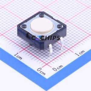B3F-4000 Tactile Switch Through hole Component (THT)-4P,12x12mm Switch Single Pole Single Throw Round Button Through Hole 12mm - Product Image 1