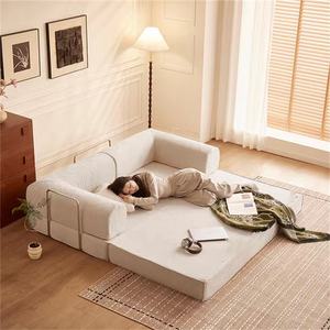 <span class=keywords><strong>Canapé</strong></span> deux places en ligne droite, style vintage, salon, pliable, double usage, <span class=keywords><strong>canapé</strong></span>-lit Teddy, tissu compressé, amovible - Product Image 4