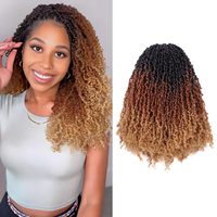 Extensions de Crochet Yanky Très Demandées pour Femmes Noires, 8-14 pouces, Pré-bouclées, Tresses à Extrémités Frisées, Fibre Haute Température