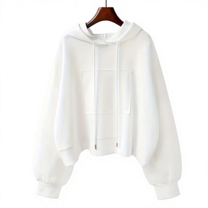 เสื้อฮู้ดครอปแฟชั่นผู้หญิงขายส่ง ผ้าฝ้ายนุ่ม สวมใส่สบาย พร้อมบริการผลิตเสื้อผ้าแบบ OEM ODM - Product Image 1