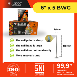 Clavos de Acero Pulido de Resistencia Superior con Cabeza Antideslizante para Estructuras de Madera de Alta Resistencia - Product Image 2