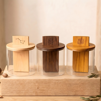 Diffuseur en verre moderne avec bloc diffuseur d'arômes en bois, bouteille vide rechargeable, vente en gros