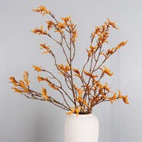 Branche de fleur artificielle en mousse faite à la main, branche sèche, feuillage d'automne orange, tige pour vase, décoration florale pour la maison, la ferme ou un mariage