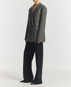 Blazer Cruzado para Mujer, Cuello de Solapa, Manga Larga, Color Sólido, Antiarrugas, Chaqueta Casual de Negocios para Otoño - Product Image 2