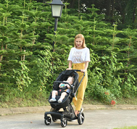 Poussette Bébé Classique en Gros, Poussette Bébé Douce et Confortable 3 en 1, Poussette Bébé Pliable