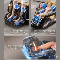 Sillón de Masaje de Fábrica con Movimiento Dual 3D, Riel SL, Reclinación Total, Terapia de Calor con Airbag, Gravedad Cero, Función Musical e IA