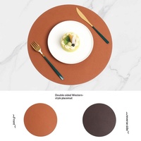 Nouveau Tapis de Table Rond en PVC à Motif Litchi Double Face, Luxe Léger, Antidérapant, Isolation Thermique pour Hôtels et Bols