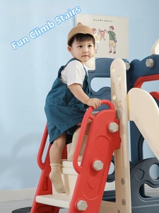 Ensemble de <span class=keywords><strong>balançoire</strong></span> et <span class=keywords><strong>toboggan</strong></span> d'intérieur en plastique durable pour enfants, adapté aux bébés et tout-petits, capacité de moins de 100 kg, maisonnette de jeu sûre et amusante - Product Image 5