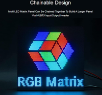 Panneau matriciel LED RVB pleine couleur AIsmartlink 64x32, pas de 2,5 mm, luminosité réglable, écran d'affichage connectable en chaîne