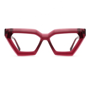 Vendita calda Fashion Design donne spesse Trendy Cat Eye Bevel Light acetato montatura per occhiali ottici - Product Image 2