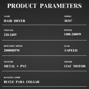 Sèche-cheveux professionnel Dsp Salon 20000 Plus 2200W haute puissance pour usage domestique et en salon - Product Image 4