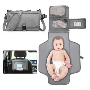 Gran oferta, cambiador de bebé con estampado personalizado, cambiador de bebé portátil, bolsa de pañales