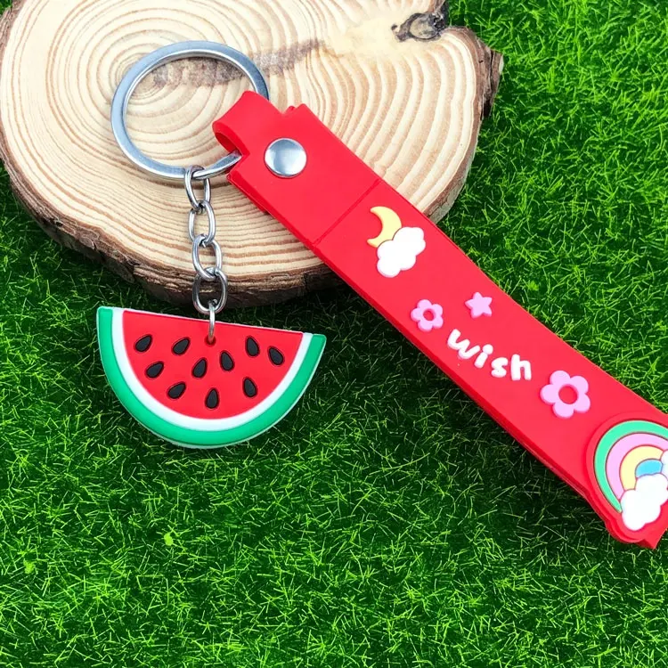 VastGifts סיטונאי Keychain מעצב קידום מכירות מתנות זול פירות גומי PVC Keychain Carabiner Keychain