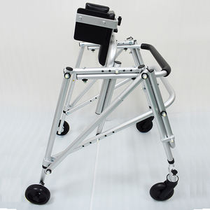 Aide aux marcheurs antérieures CT8333L-XL âge complet cadre d'entraînement à la marche pédiétrique avec <span class=keywords><strong>roulettes</strong></span> de verrouillage et assistance pliante - Product Image 3