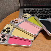 Coque de téléphone antichoc à texture litchi avec grande fenêtre et logo personnalisable pour iPhone 17 Pro Max, 15, 16, avec film de protection d'objectif
