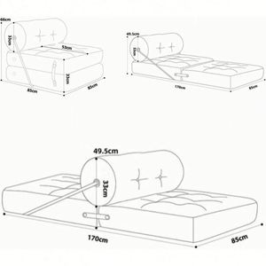 Sofá Cama y Silla Plegable Pequeña de Metal Moderno RYH con Tapicería de Tela para Sala de Estar de Apartamento y Uso en Hoteles - Product Image 5
