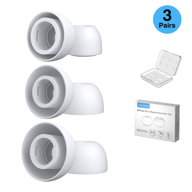 Premium Super Comfort Better Noise Reduction S M L 3 Pairs Silicone Replacement Earbud Tips for AirPods Pro 3 2025