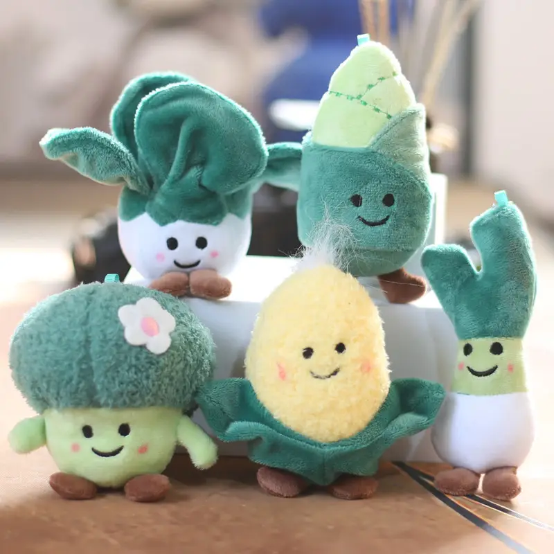Schöne Cartoon Gemüse Brokkoli Mais 3D Puppe Plüsch Schlüssel bund Spielzeug Kinder Geschenk Auto Schlüssel Anhänger Tasche Dekoration Schlüssel anhänger Großhandel