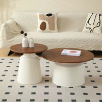 Vente directe d'usine, table basse en bois de luxe léger, design scandinave, style moderne et simple, salon, style crème