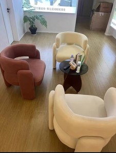 क्रीम स्टाइल सिंगल सोफा कुर्सी डिजाइनर आलसी लिविंग रूम बालकनी आधुनिक सरल प्रकाश लक्जरी रिसेप्शन लाउंज कुर्सी - Product Image 2