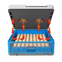 Incubateur automatique intelligent pour 500 œufs, double alimentation, batterie 50Ah 12V, système d'apport d'eau, conception à rouleaux, taux d'éclosion plus élevé