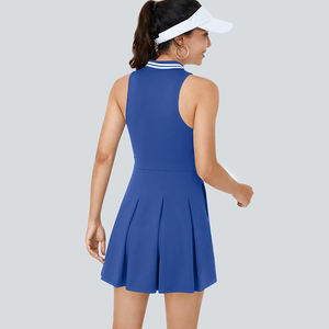 Kadınlar İçin Hızlı Kuruyan Yarım Fermuarlı Spor Elbisesi, Dahili Sütyenli, Özelleştirilebilir Tenis, Koşu ve Golf İçin Esnek Etek ve Şort Takımı - Product Image 5