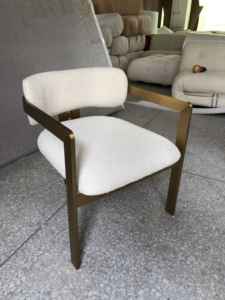 Runxi Modern <span class=keywords><strong>Pamplona</strong></span> Lounge Sillón Silla de comedor de Augusto Savini Cojín de cuero de tela tapizada Marco de madera maciza - Product Image 4