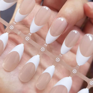 S/<span class=keywords><strong>M</strong></span>/<span class=keywords><strong>M</strong></span> 30 Stuks Franse Nagel Tips Full-Cover Medium Vorm Naakt Basiskleur Kunstnagels Tips Druk Op Nagels Leverancier - Product Image 3