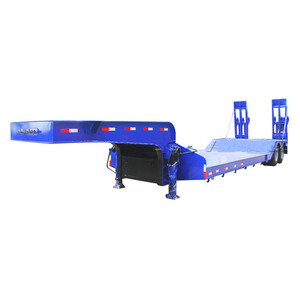 Remorque semi-remorque plateau bas standard pour camion, 2 essieux, suspension mécanique en acier, système de freinage à double ligne, inclinaison et glissement, vente en gros usine - Product Image 5
