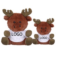 Vente de gros LOGO OEM d'orignal en peluche avec t-shirt, jouet en peluche personnalisé, cadeau promotionnel