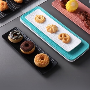 Japanischer Sushi-Teller, rechteckig, mikrowellengeeignet, Streifen-Design, kreativer Haushaltsteller im westlichen Stil für Desserts und Kuchen - Product Image 1