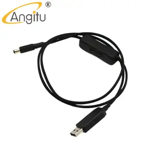 Angitu High Quality 5V to 2.1x5.5mm DC 9V/12V Step UP USB To DC Power Boost Cable With Switch