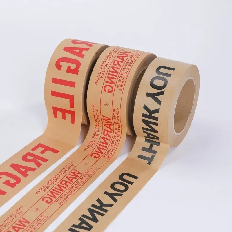 Eco Friendly Printing Brown Kraft Paper Self Adhesive Packaging Adhesive Kraft Tape with Logo