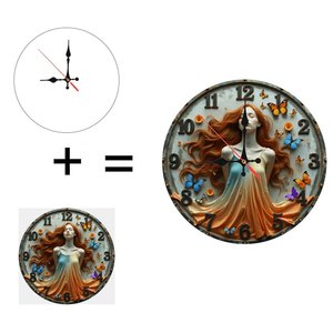 Orologio Rotondo <span class=keywords><strong>in</strong></span> <span class=keywords><strong>Legno</strong></span> da 10 Pollici con Inserimento di <span class=keywords><strong>Pietra</strong></span> Naturale o Sughero - Product Image 1