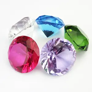 40毫米混色玻璃水晶钻石纸重装饰刻面水晶用于婚桌装饰礼品