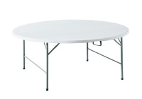 Table ronde pliante de 180 cm, pieds pliables robustes pour événements, mariages, banquets