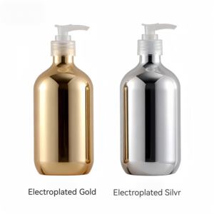 Neues Design High-End Versilberte Kosmetikverpackung 300ml 500ml Conditioner-<span class=keywords><strong>Shampoo</strong></span>-Flasche - Product Image 4