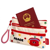 Porte-cartes d'identité en cuir original Tengyi, motif dessin animé, pour passeport, billet d'avion, carte d'identité étrangère, petit sac portable et pliable