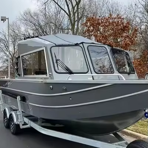 Modern 22-foot White Luxury Aluminum Welded Sports <b>Yacht</b> Cabin for 6 People 200HP Outboard Engine Fishing Water Sport - Product Image 1