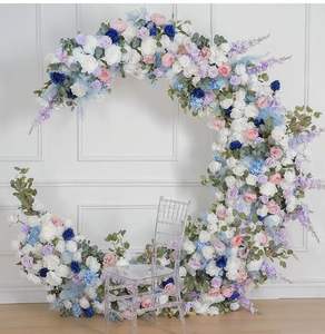 Arco de Flores Artificiales en Forma de Luna Personalizado LANJO, Soporte para Flores, Fondo para Bodas, Decoración Floral en Forma de Media Luna para Compromisos - Product Image 4