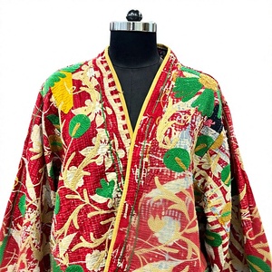 Chaqueta Bordada Royal Kantha, Chaqueta Vintage con Parches Kantha, Abrigo Floral Bohemio Kantha, Chaqueta Kantha Bordada a Mano - Product Image 1