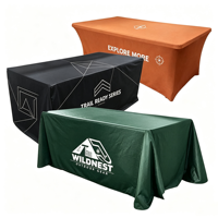 Housse de table publicitaire ajustée 4Ft 6Ft 8Ft, protection intégrale, personnalisable avec votre logo, best-seller