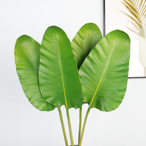 Paquete de varias piezas de hojas de Ave del Paraíso simuladas, decoración de boda de alta simulación, planta artificial, follaje verde - Product Image 2